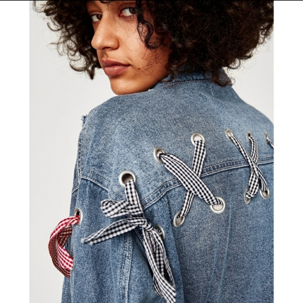 Zara denim jacket with bows - Picture 10 of 12